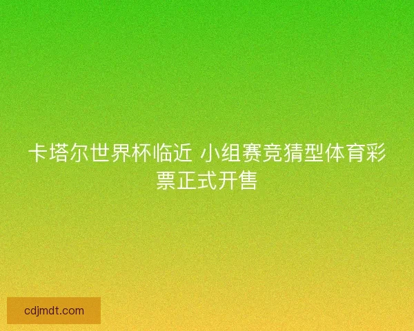 卡塔尔世界杯临近 小组赛竞猜型体育彩票正式开售
